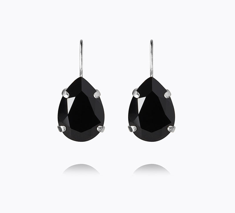 Caroline Svedbom - Mini Drop Clasp Earrings Jet Rhodium