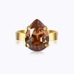 Caroline Svedbom - Mini Drop Ring Rec Light Smoked Topaz Gold