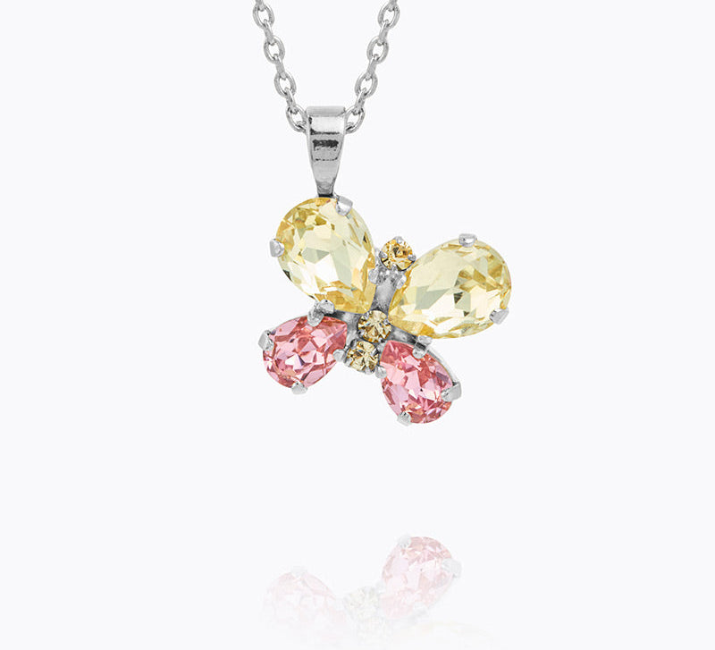 Caroline Svedbom - Butterfly Stud Necklace Jonquil Light Rose Rhodium