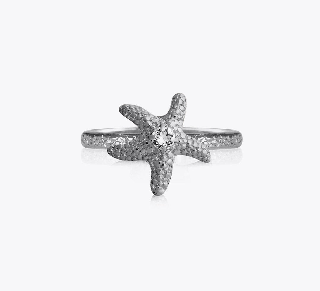 Mini Sea Star Ring / Crystal