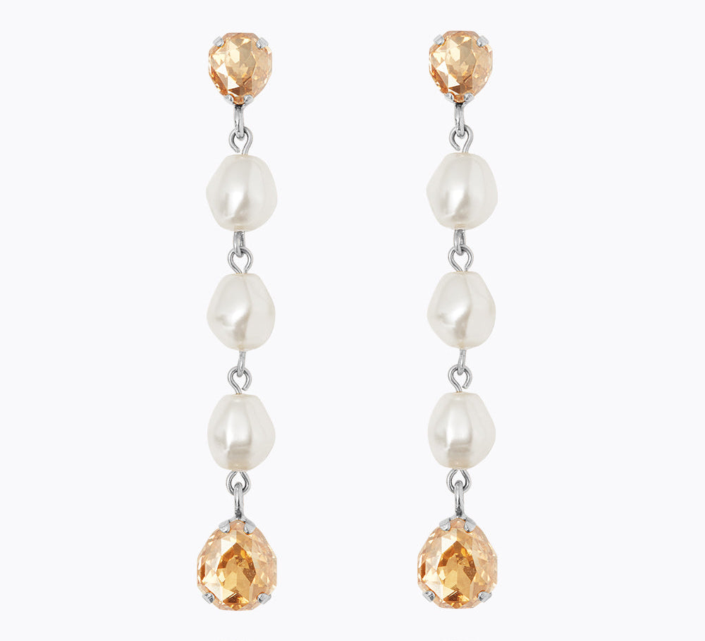 Paloma Earrings / Pearl + Golden Shadow