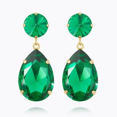 Caroline Svedbom - Perfect Drop Earrings Majestic Green Gold