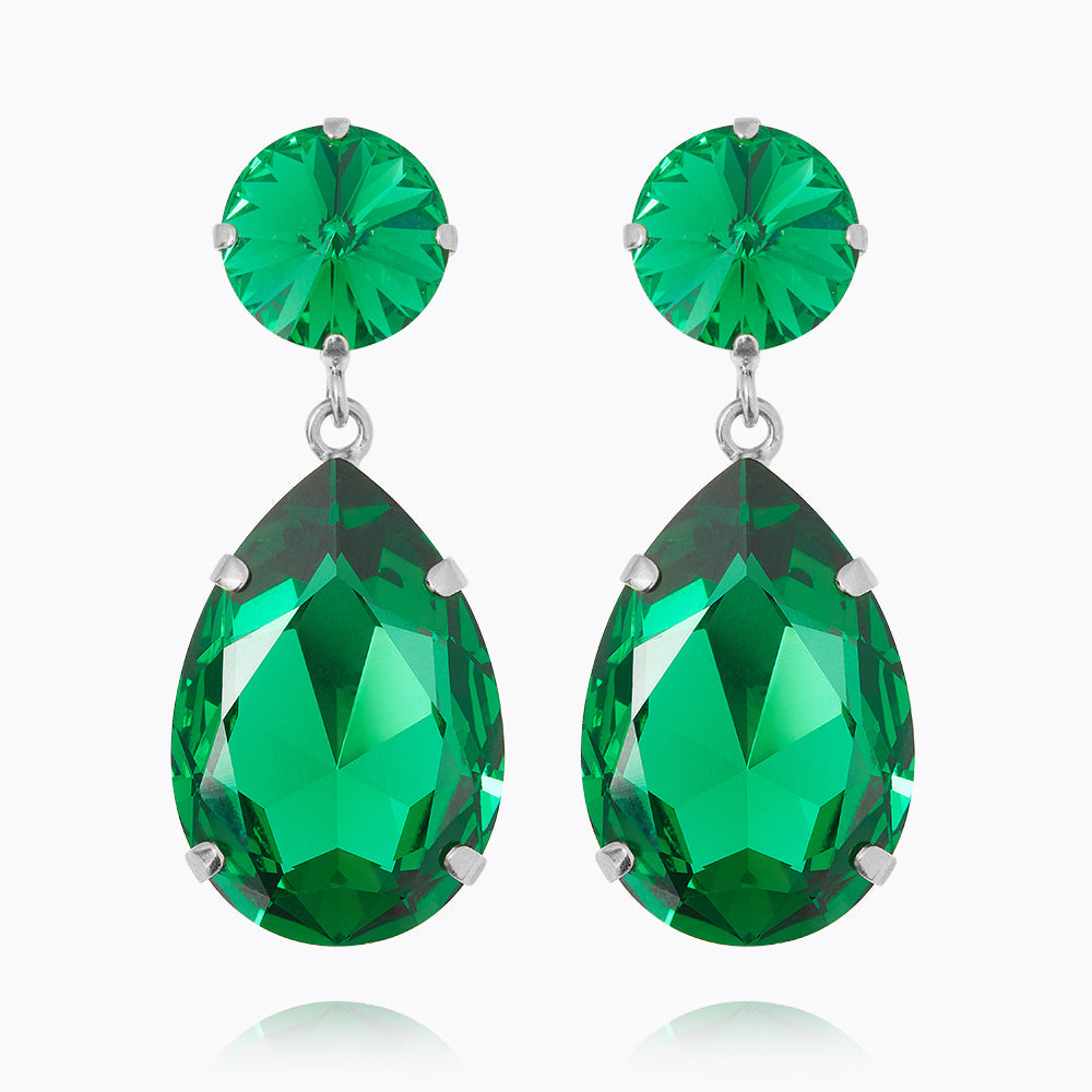 Caroline Svedbom - Perfect Drop Earrings Majestic Green Rhodium