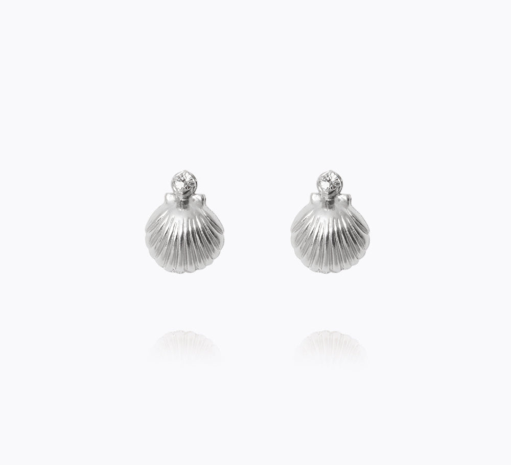 Caroline Svedbom - Petite Shell Earrings Crystal Rhodium
