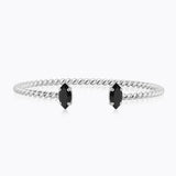Caroline Svedbom - Petite Navette Bracelet Jet Rhodium