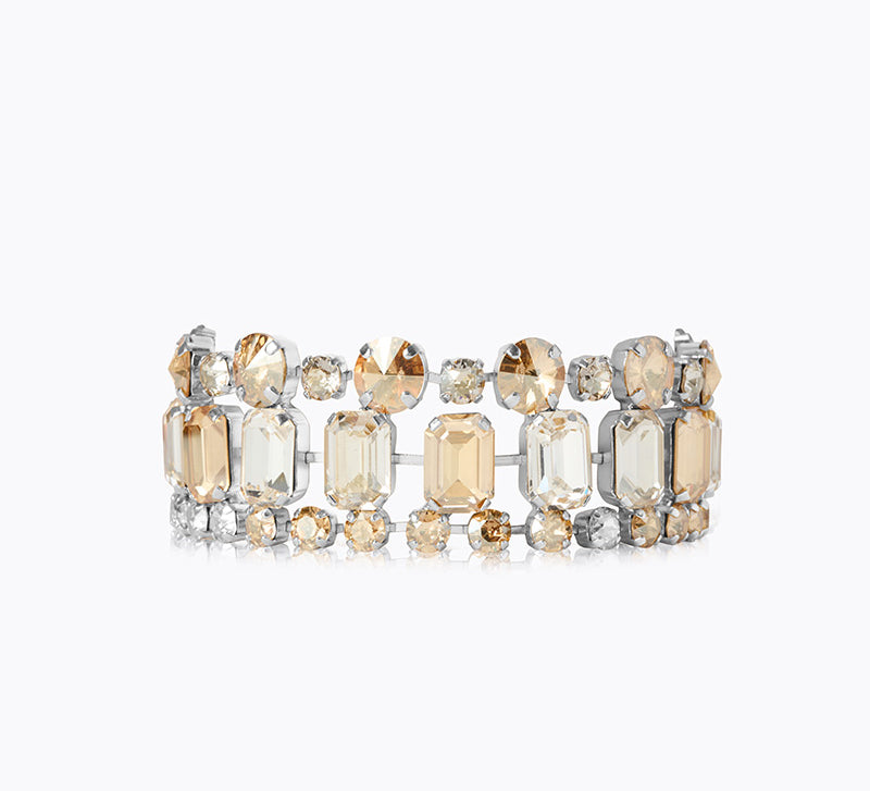 Caroline Svedbom - Soiree Bracelet Crystal Golden Combo Rhodium