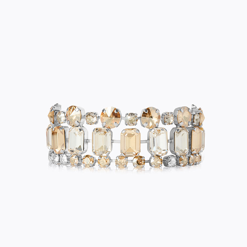 Caroline Svedbom - Soiree Bracelet Crystal Golden Combo Rhodium