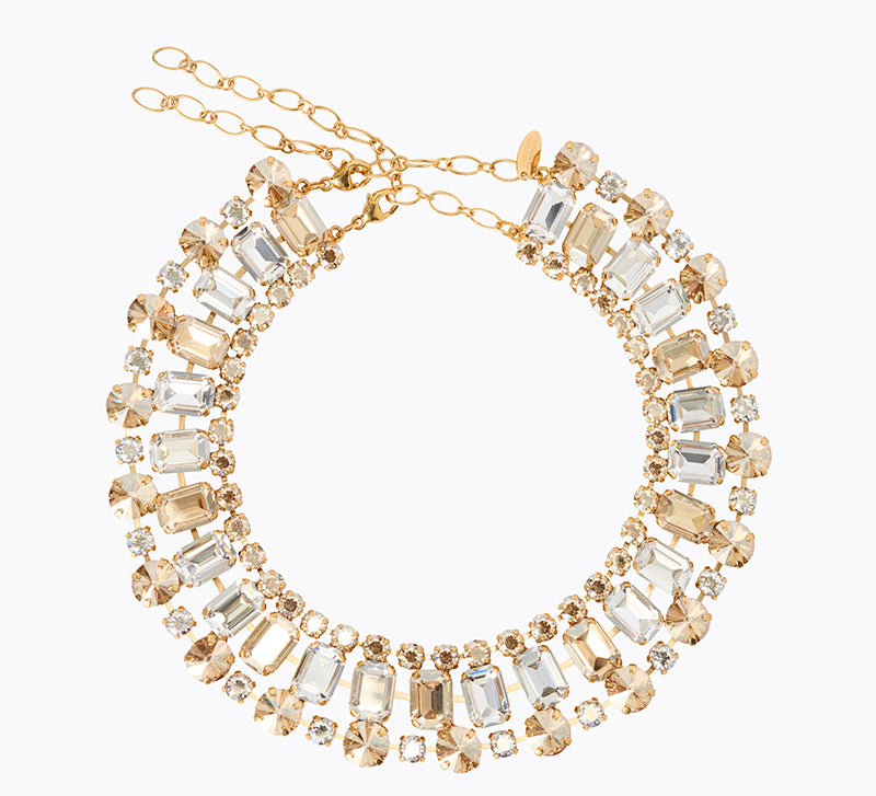 Caroline Svedbom - Soiree Necklace Crystal Golden Combo Gold