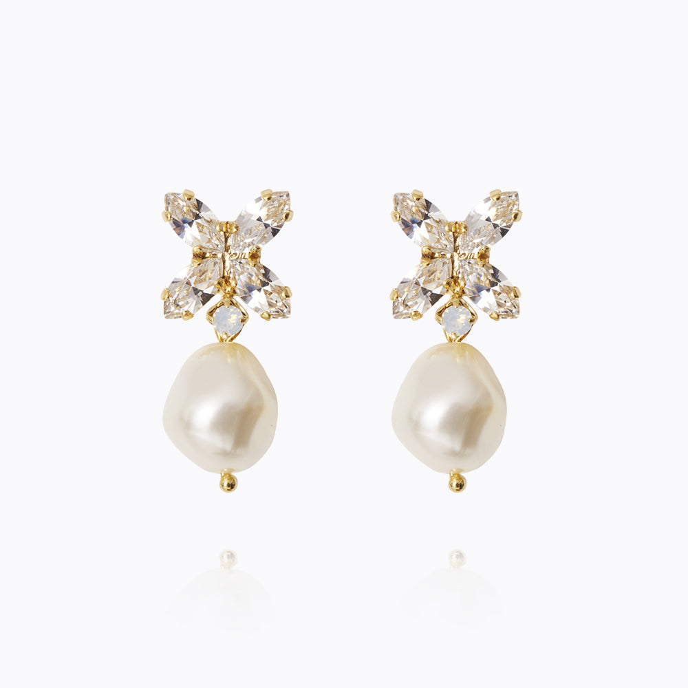 Caroline Svedbom - Honey Bee Earrings Pearl Crystal Gold