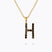 Caroline Svedbom - Mini Letter Black Necklace Letter H Gold