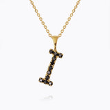 Caroline Svedbom - Mini Letter Black Necklace Letter I Gold