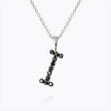 Caroline Svedbom - Mini Letter Black Necklace Letter I Rhodium