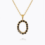 Caroline Svedbom - Mini Letter Black Necklace Letter O Gold