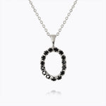 Caroline Svedbom - Mini Letter Black Necklace Letter O Rhodium