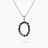 Caroline Svedbom - Mini Letter Black Necklace Letter O Rhodium