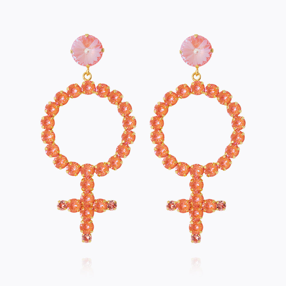 Caroline Svedbom - Alexandra Statementearrings Orange Glow Delite Gold