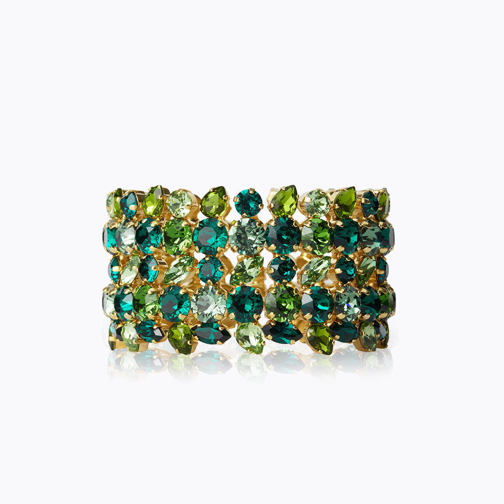 Caroline Svedbom - Multi Cuff Bracelet Green Combo Gold